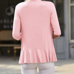 Zeagoo Women's 3/4 Sleeve Draped Ruffles Cardigan