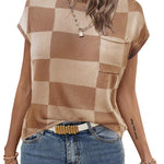 Zeagoo Sleeveless Cape Sleeve Knit Ribbed Tank Tops