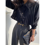 Elise Pleated Button-Up
