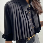 Elise Pleated Button-Up