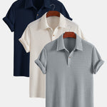 3 Pieces Short Sleeved Waffle Polo