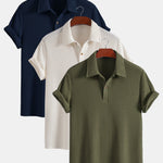 3 Pieces Short Sleeved Waffle Polo