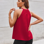 Zeagoo High Neck Halter Tops Sleeveless Flowy Cami Blouse