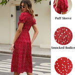 Zeagoo Women's Boho Floral Print Vintage Maxi Dress