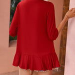 Zeagoo Women's 3/4 Sleeve Draped Ruffles Cardigan
