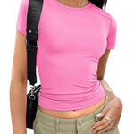 Zeagoo Short Sleeve Stretchy Bodycon Basic Tee Tops