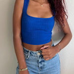 Zeagoo Sleeveless Crop Top Square Neck Tank Top