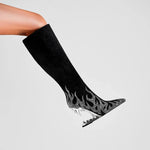 Starlit Wolf Knee High Boots