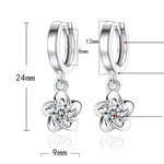 Sterling Silver Earrings with Purple and White Zirconia