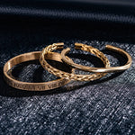 Roman Steel Triple Stack Bracelet Set