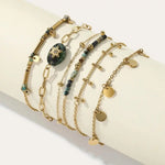 Gold Volcanic Turquoise Bracelet Set