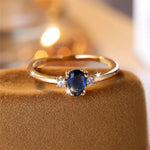 Minimalist Pear Cut Royal Sapphire Ring