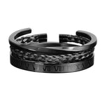 Roman Steel Triple Stack Bracelet Set
