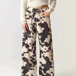 Chic Cowhide Wide Leg Jeans