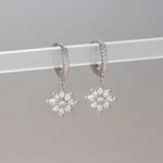 Classic Crystal Snowflake Drop Earrings