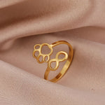Adjustable Infinity Paw Ring – Stainless Steel