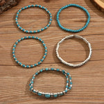 Boho Bracelet Set with Turquoise Beads