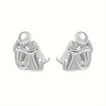 Silver and Gold Two-Tone Hug Earrings