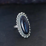 Vintage Silver Blue Sandstone Ring