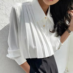 Elise Pleated Button-Up