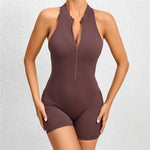 Zip V-Back Bodysuit Shorts