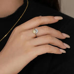 Timeless Silver Zirconia Sun Moon Ring Set