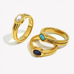 Vintage Gold Natural Stone Ring