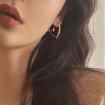 Elegant Heart-Shaped Rose Gold Earrings