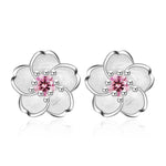 Zirconia Flower Stud Earrings