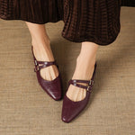 Valeria Genuine Leather Mules