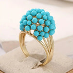 Bohemian Layered Turquoise Stone Beads Ring