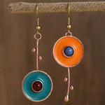 Antique Bronze Color Stone Earrings