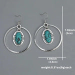 Vintage Silver Inlaid Turquoise Drop Earrings