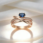 Vintage Rose Gold Cross Cubic Zirconia Ring