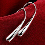 Sterling Silver Water Drop Hoops