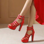 Lucia Leather Platform Sandals