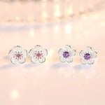 Zirconia Flower Stud Earrings