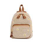 Woven Flora Embroidered Mini Backpack