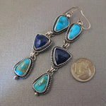 Bohemian Silver Turquoise Gemstone Drop Earrings