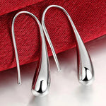 Sterling Silver Water Drop Hoops