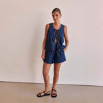 Mya Tie-Front Denim Set