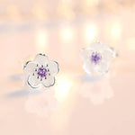 Zirconia Flower Stud Earrings