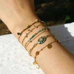 Gold Volcanic Turquoise Bracelet Set