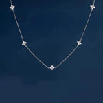 Gorgeous Flower Inlaid Zirconia Necklace