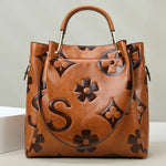 Floral Leather Crossbody Bag
