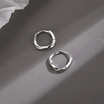 Sterling Silver Round Inlay Earrings
