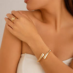 Fluid Arc Bracelet & Ring Set