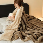 Faux Fur Rabbit Throw Blanket