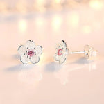 Zirconia Flower Stud Earrings
