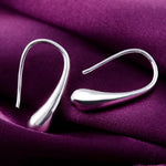 Sterling Silver Water Drop Hoops